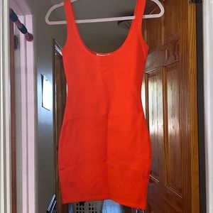 bodycon red/orange dress size SMALL
